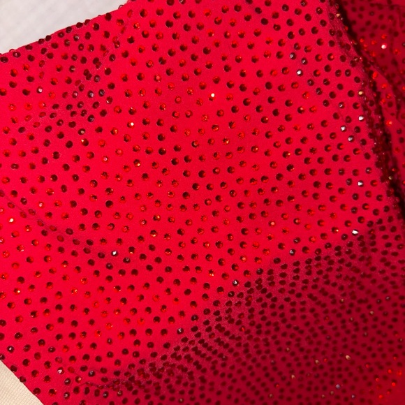 Red Rhinestone Shorts - Picture 2 of 3